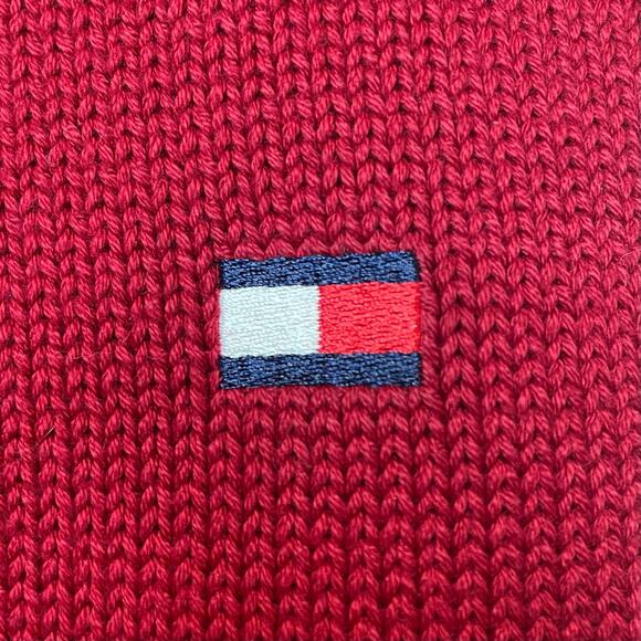 TOMMY HILFIGER CLASSIC MENS COTTON ACADEMIA SWEATER RED XL - Picture 6 of 10